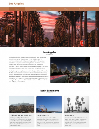 Los Angeles Hometown HTML Template for Student Web Design Assignments
