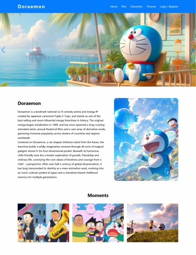 Doraemon HTML Template for Student Web Design Assignments